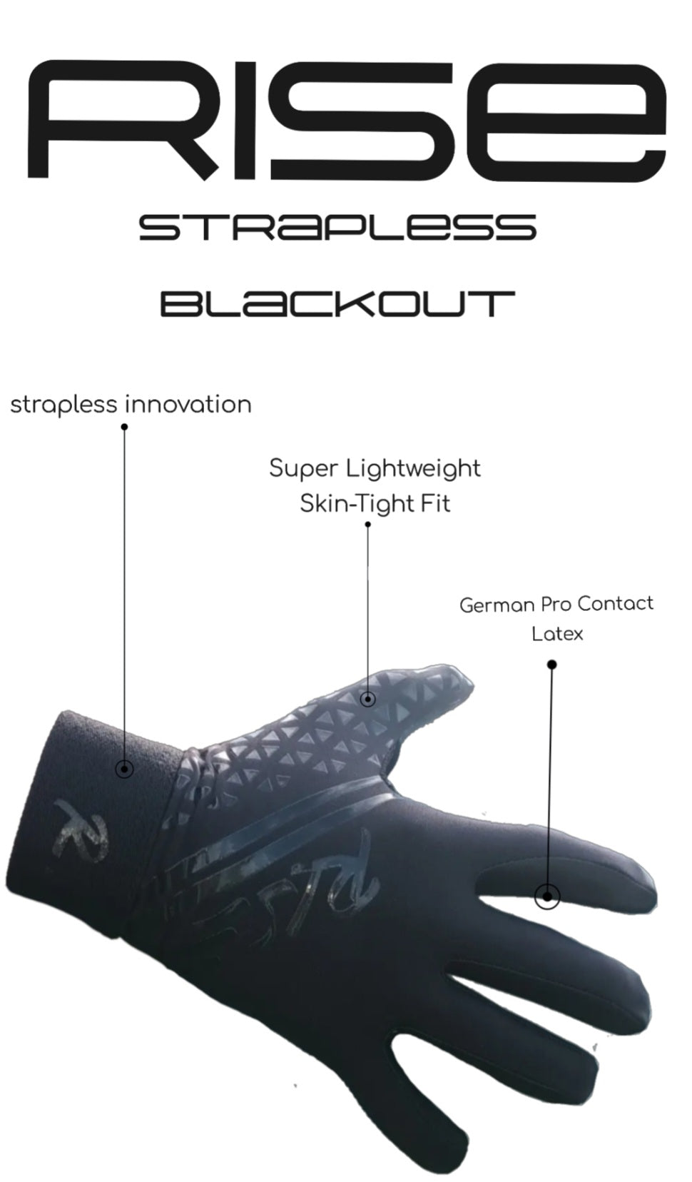 Rise Sport Strapless Blackout Gaelic Gloves